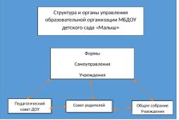 Формами самоуправления Учреждения, обеспечивающими государственно-общественный
характер управления являются: общее собрание Учреждения; педагогический совет Учреждения;
родительский комитет Учреждения.